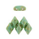 Matubo GemDuo kralen 8x5mm Green turquoise - silver picasso